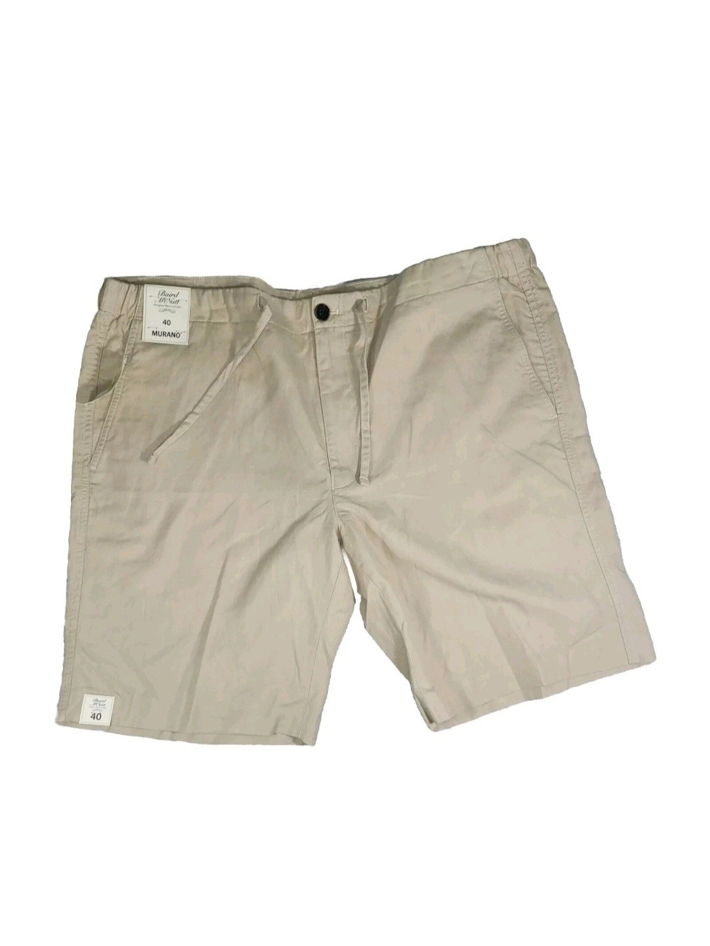 Murano Men's Shorts Size 40 Kakhi Button Drawstring Linen Blend NWT 08